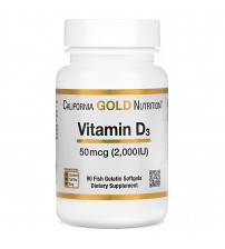 Вітамін D3 California Gold Nutrition Vitamin D3 2000IU 90caps